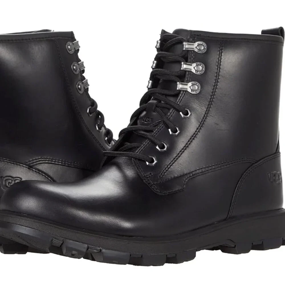UGG‎ KIRKSON LEATHER MEN'S WATERPROOF WORK WINTER BOOTS BLACK 13